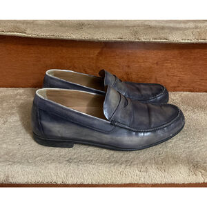 Men's Authentic Berluti Leather Loafers Blue/Gray Size 9.5